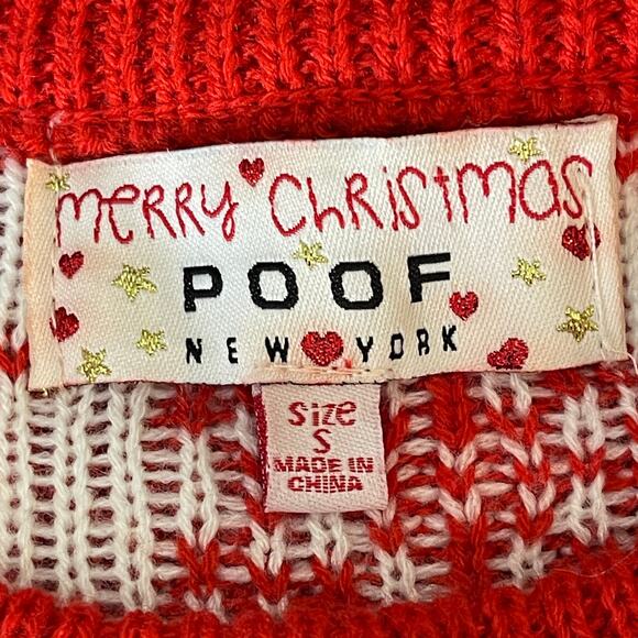 Poof NY No Drama Santa Hat Llama Ugly Christmas Sweater Size Small - Picture 4 of 5